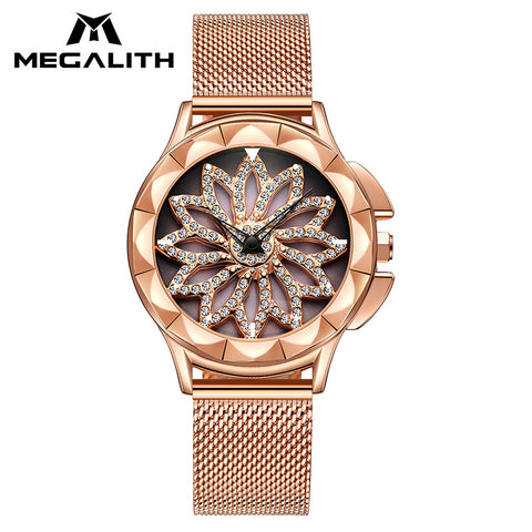 MEGALITH Luxury Diamond  Watch Women