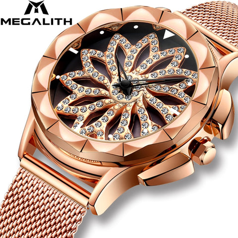 MEGALITH Women Luxury Diamond Watch