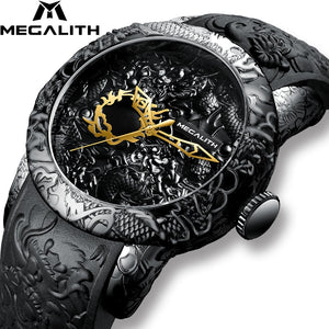 MEGALITH Gold Dragon Watch Men