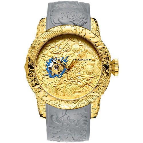 MEGALITH Gold Dragon Watch Men